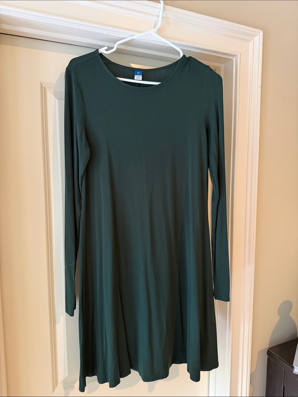 Old Navy Long Sleeve Forest Green T-Shirt Dress